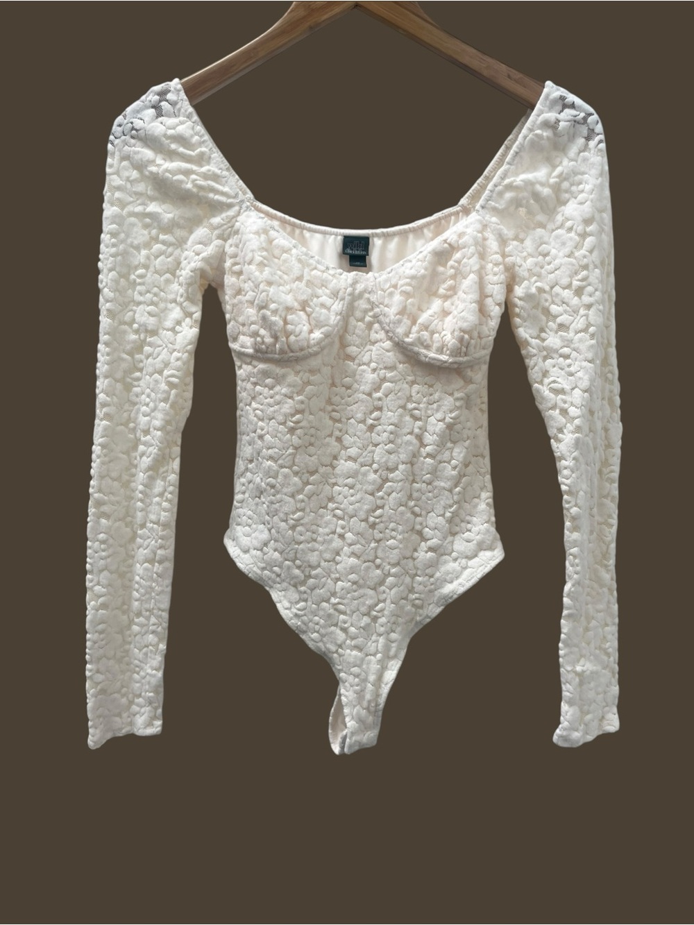 🖤 Wild Fable Romantic White Lace Cream Corset Bodysuit Size XS